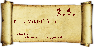 Kiss Viktória névjegykártya